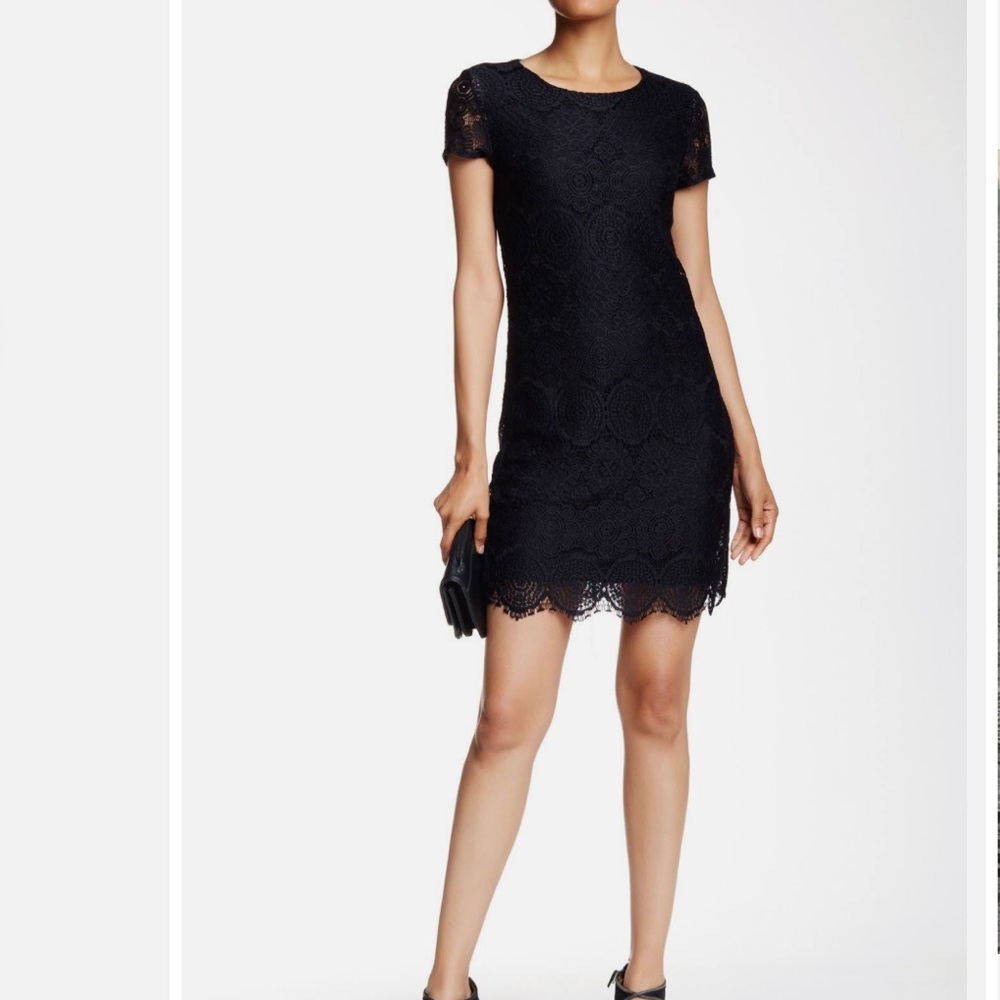 Laundry shelli segal black lace cocktail dress 4P